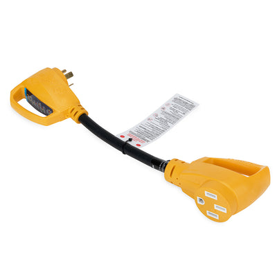 Camco Power Grip RV 18" 30Amp Circuit Analyzer Dogbone - Integrated Surge Protection [55460]