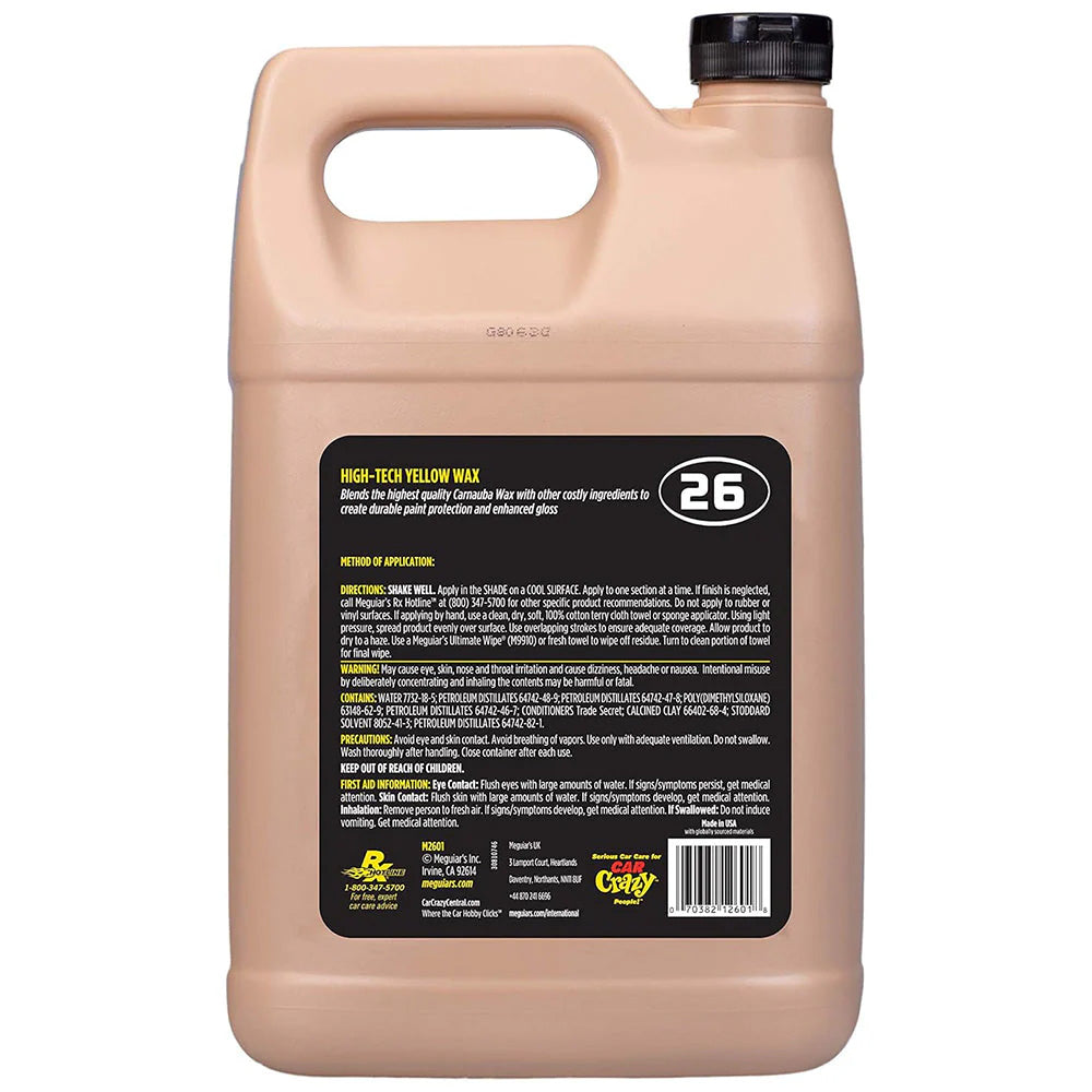 Meguiar's Professional Hi-Tech Yellow Liquid Wax - 1 Gallon [M2601]