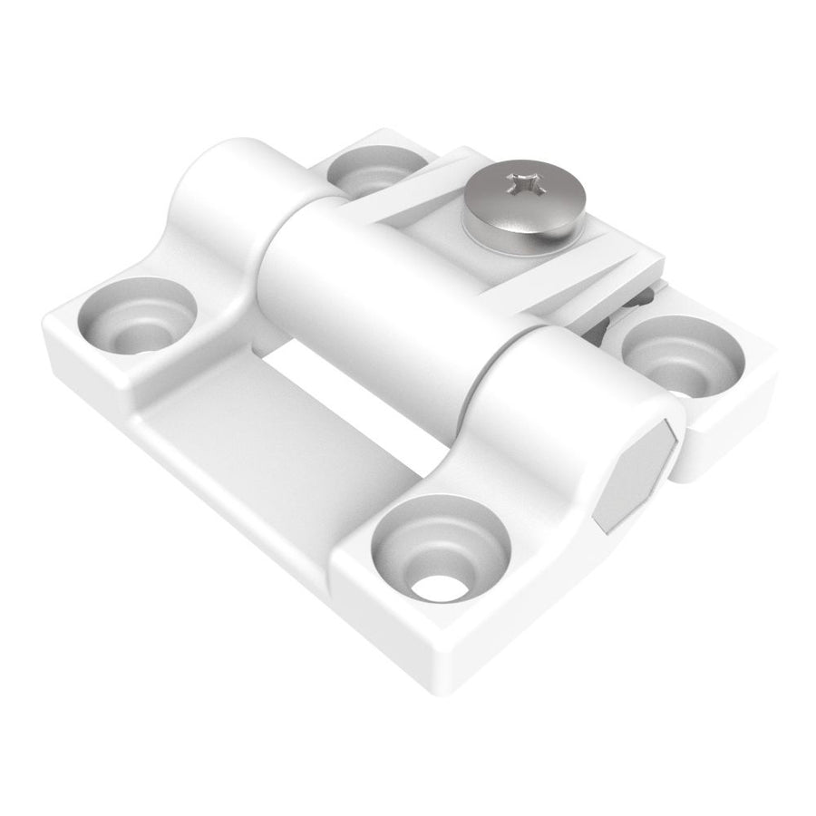 Southco Adjustable Torque Hinge, Symmetric, Medium Size, Acetal Copolymer, Natural, White [E6-10-301-10]