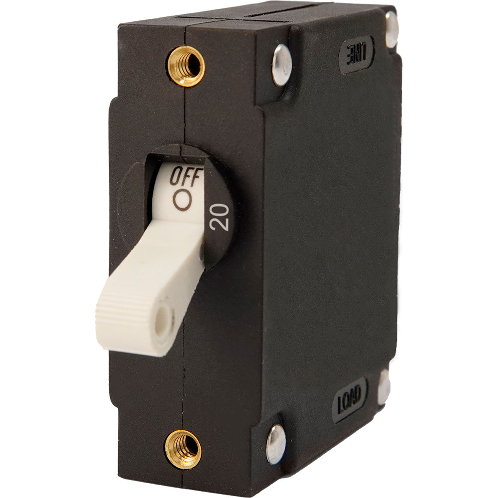 Egis A Series White Toggle Panel Mount Circuit Breaker - Single Pole 20A [3201-20]