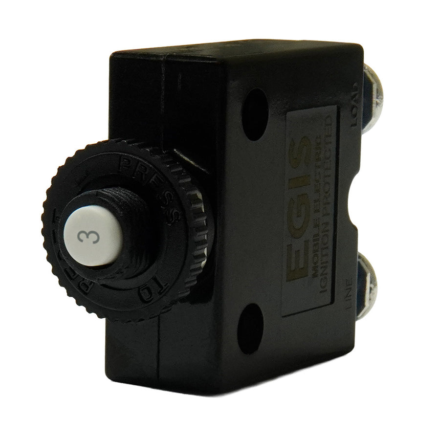 Egis 3A Push Button Panel Mount Circuit Breaker - Screw Terminals [4710-03]
