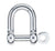 Harken 1/4" (6mm) "D" Shackle