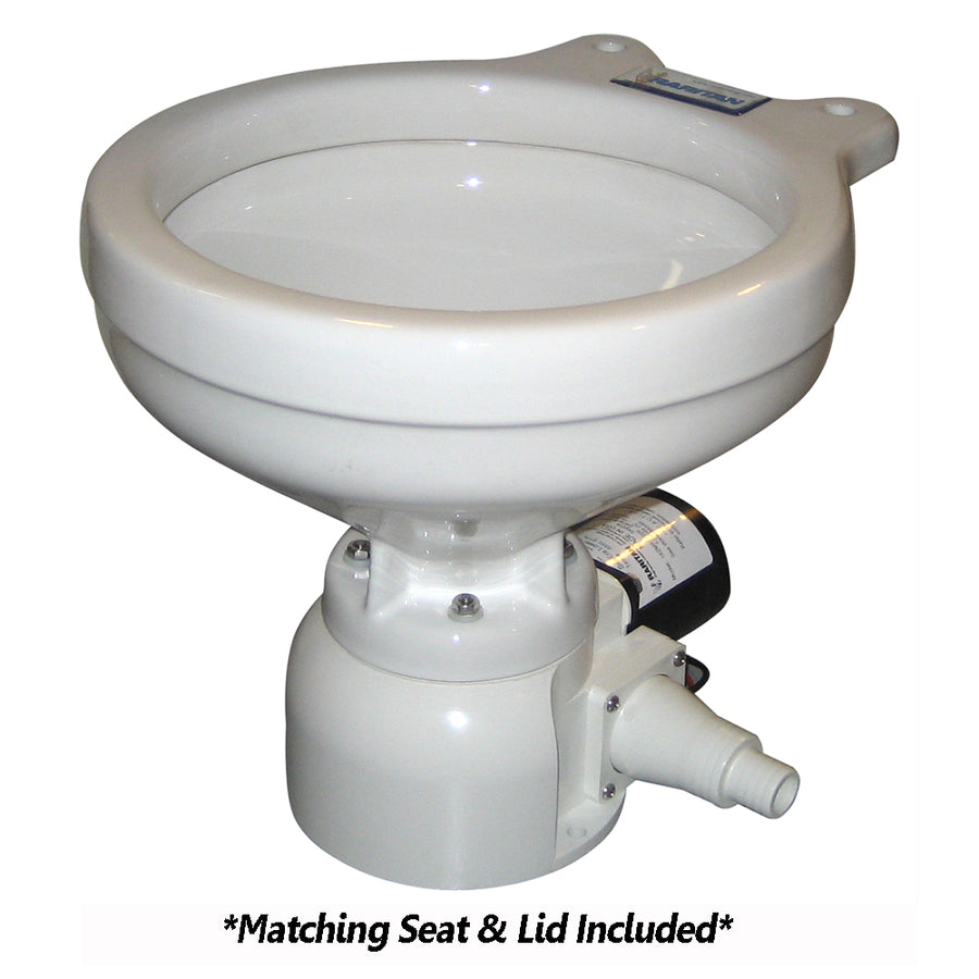 Raritan Sea Era QC Toilet - Marine Size - Remote Intake Pump - Straight  90 Discharge - Smart Toilet Control - 12v [162MR012]