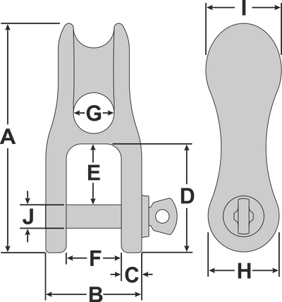 Tylaska H5 2:1 Aluminum Halyard Shackle