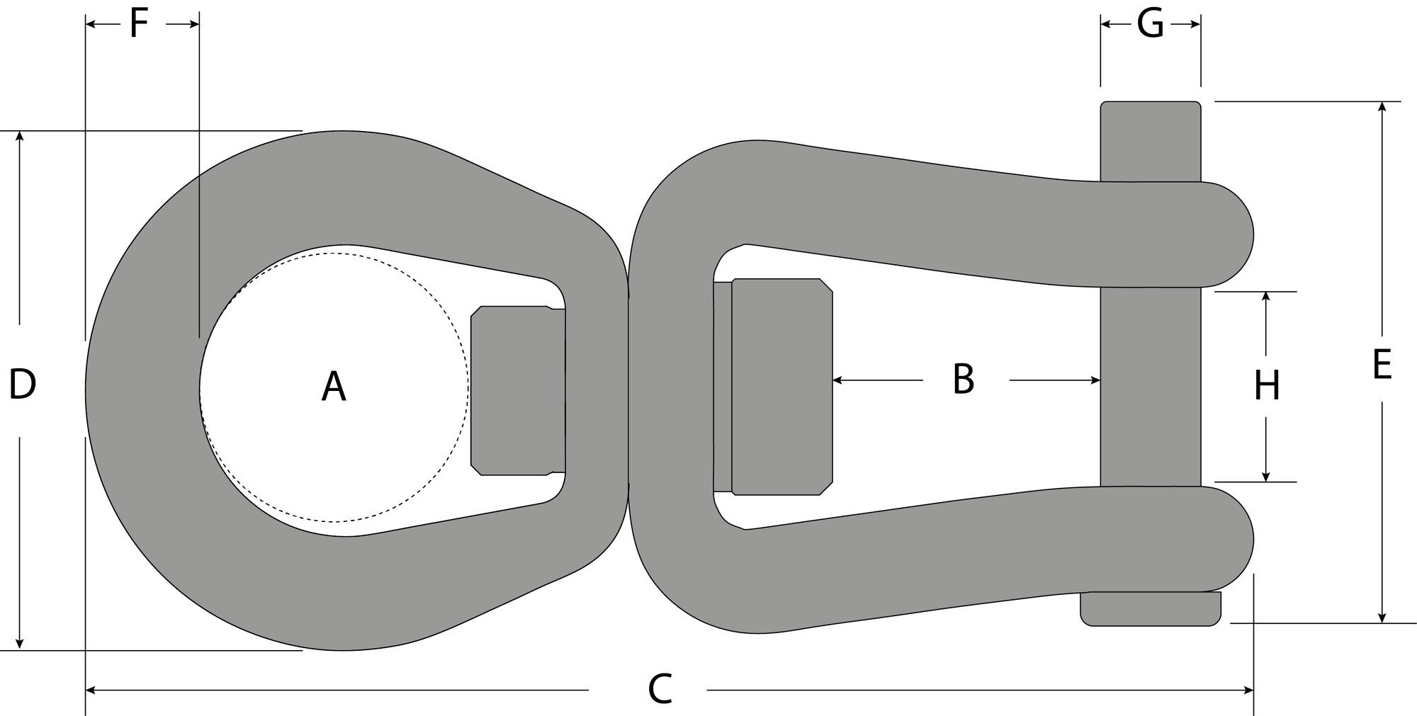 Tylaska 11 1/2" T50 Large/Clevis Bail Swivel
