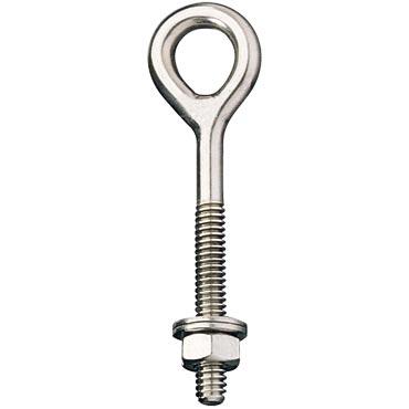 Ronstan 316SS 3/8" Eye Bolt, 3/8"-16 UNC Thread X 4" Shaft w/Nut & Washer