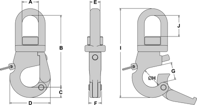 Tylaska SS40 Plunger Style Snap Shackle with Standard Bail