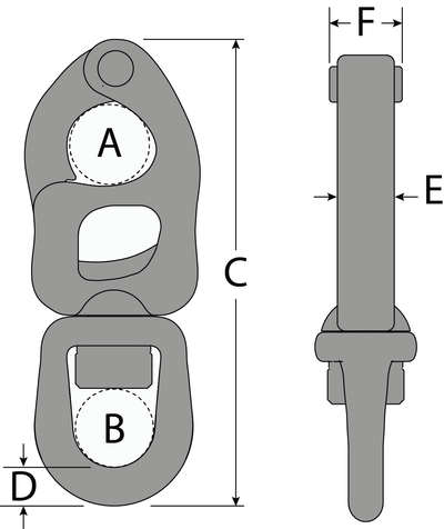 Tylaska 2 15/16" T5 Standard Bail Snap Shackle with Bronze PVD Finish