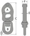 Tylaska 3 7/16" T8 Standard Bail Snap Shackle with Bronze PVD Finish